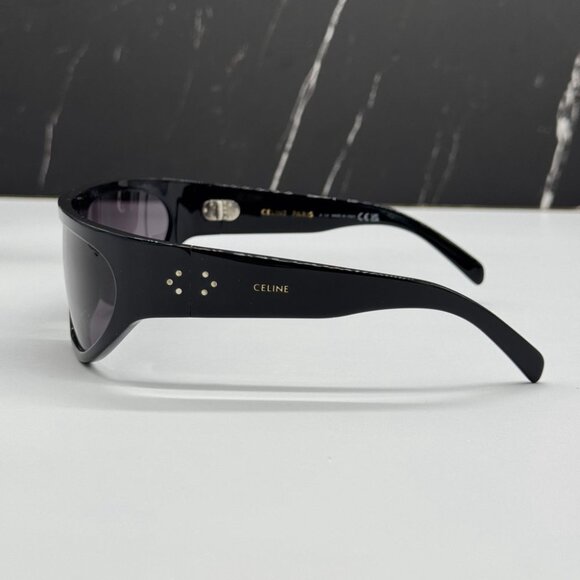 NEW CL40272I 01A CELINE SUNGLASSES SHINY BLACK UNISEX EYEWEAR CELINE - Picture 7 of 12